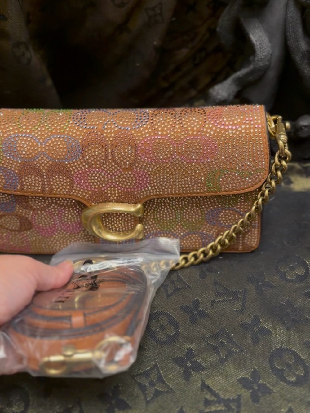 Coach Multicolor Crystal-Embellished Turnlock Shoulder Bag brand new - Picture 5 of 5